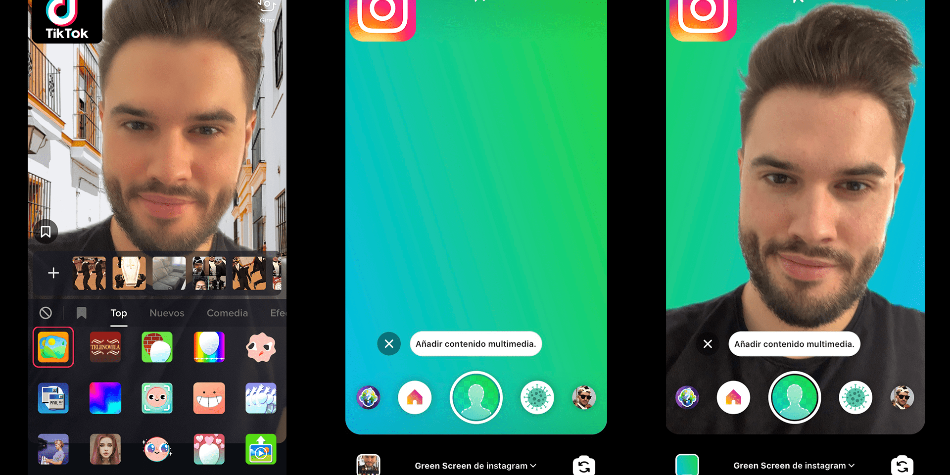 pantalla verde green screen Instagram