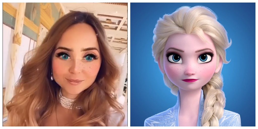 Filtro Disney de Elsa de Frozen, puede ver los ojos de las princesas Disney